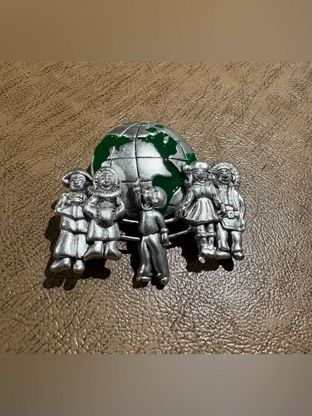 Vintage Children Around The World Brooch